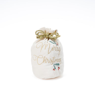Sacco di Natale Crema in velluto 10x17cm, decorazione Natalizia, confezione