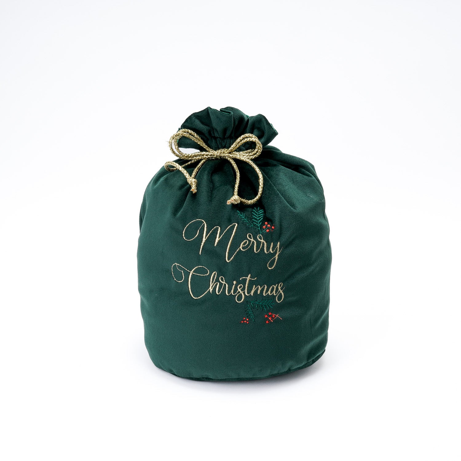 Sacco di Natale verde in velluto 22x34cm, decorazione e confezione Natalizia