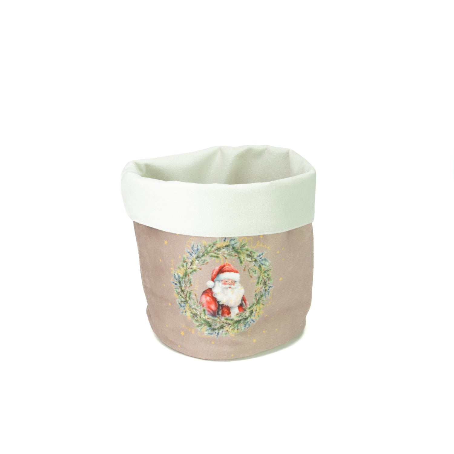 Cestino Natalizio in velluto oro, 15x20CM