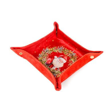 Svuota tasche di velluto con Babbo Natale rosso