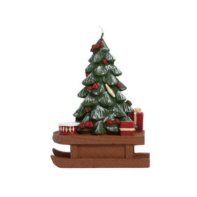 Candela slitta con albero