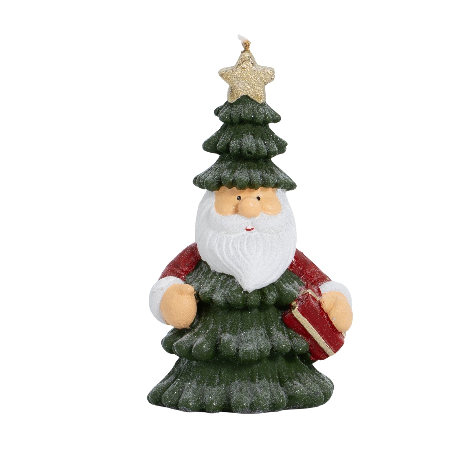Candela a forma di albero con Babbo Natale