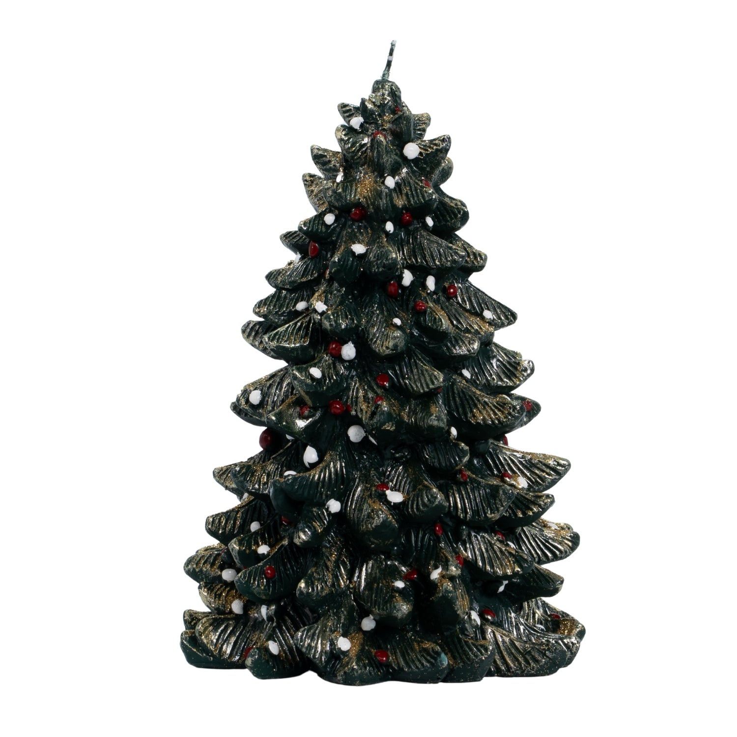 Candela a forma di albero con neve