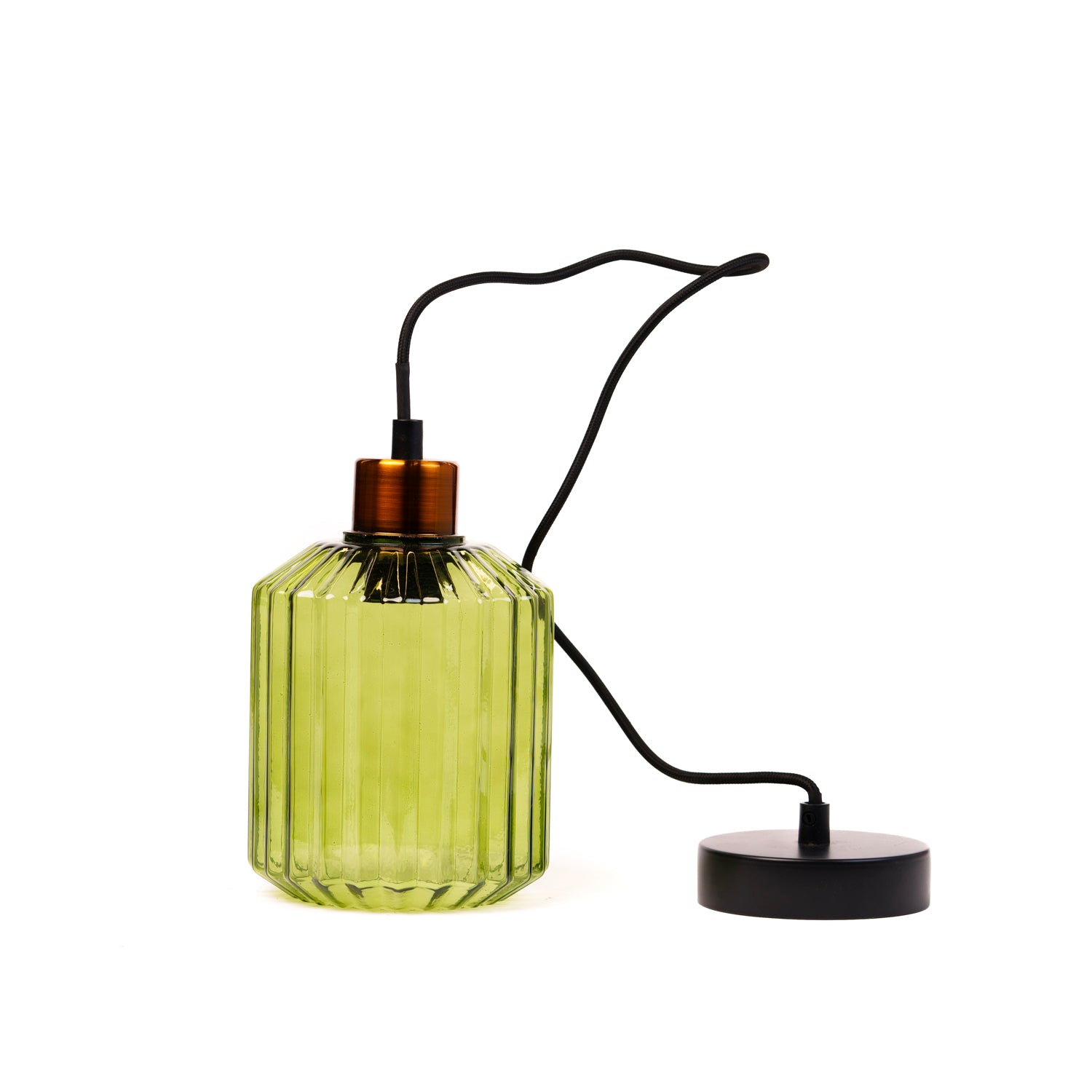 Lampadario 1 paralume in vetro, 13x16CM, colore verde