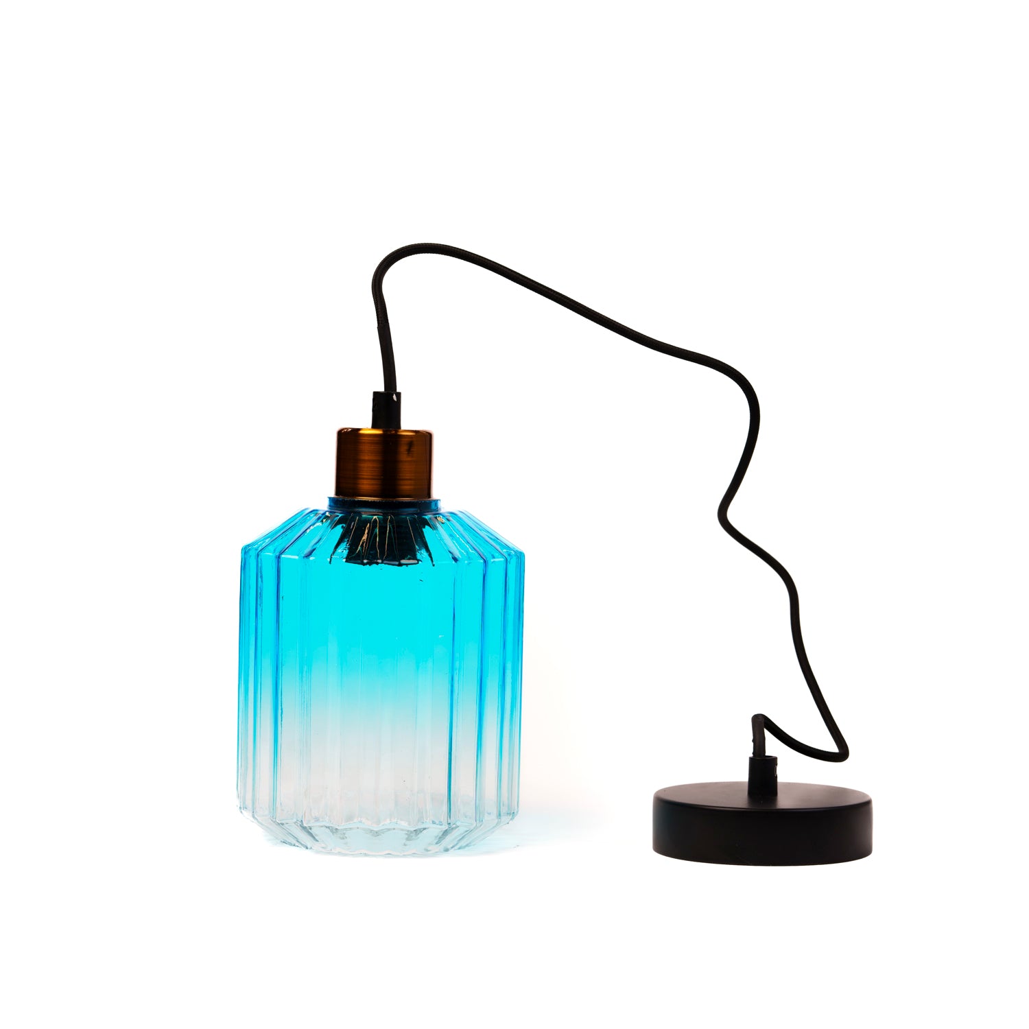 Lampadario 1 paralume in vetro, 13x16CM, colore azzurro