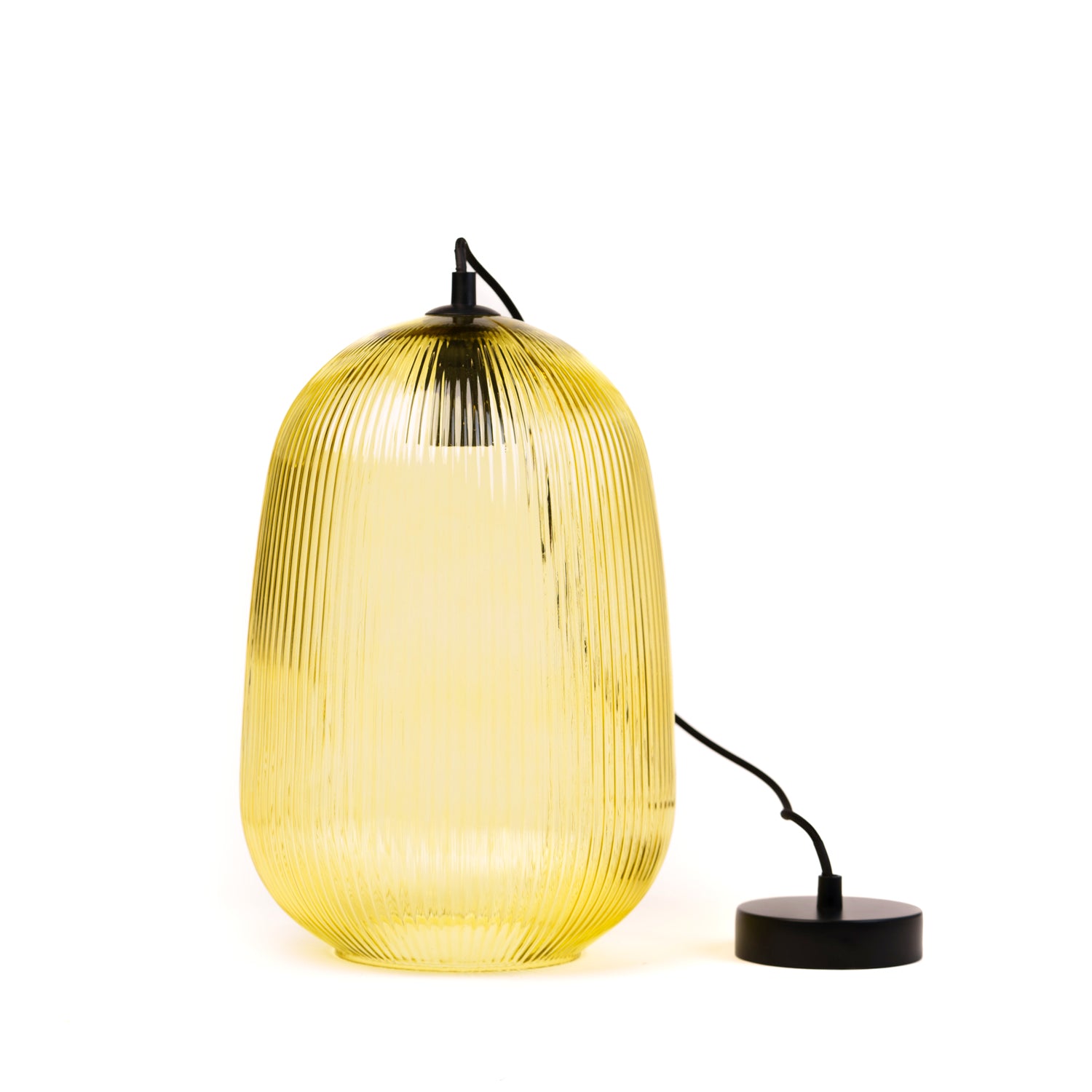 Lampadario 1 paralume in vetro, 23x34CM, colore ambra