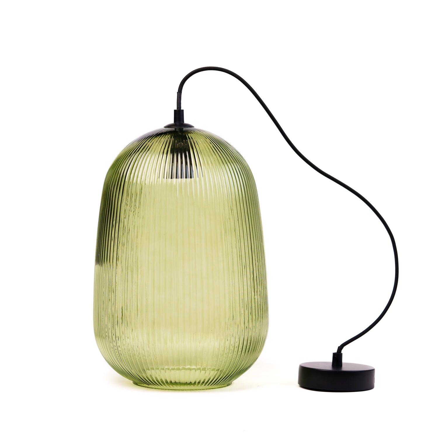 Lampadario 1 paralume in vetro, 23x34CM, colore verde