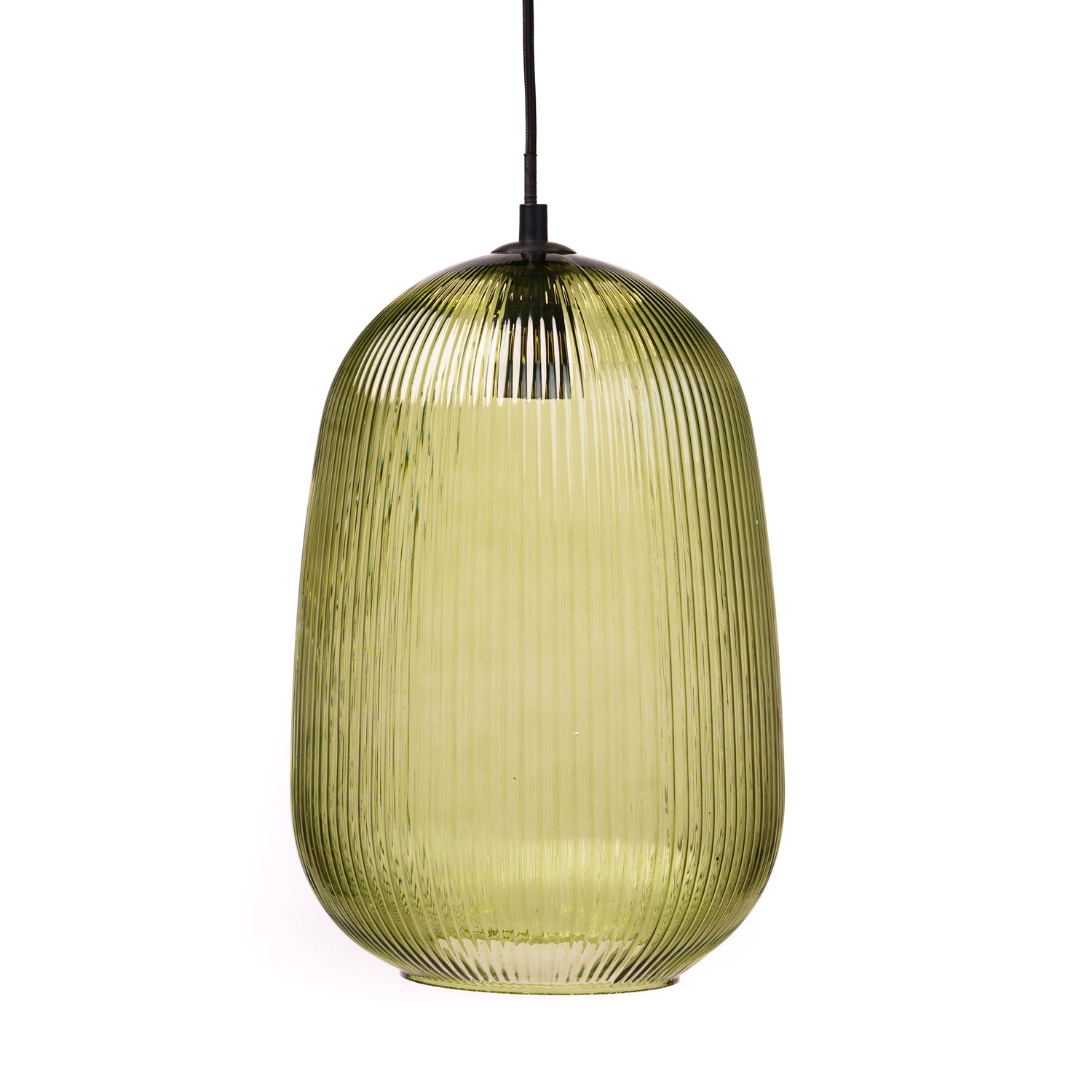 Lampadario 1 paralume in vetro, 23x34CM, colore verde