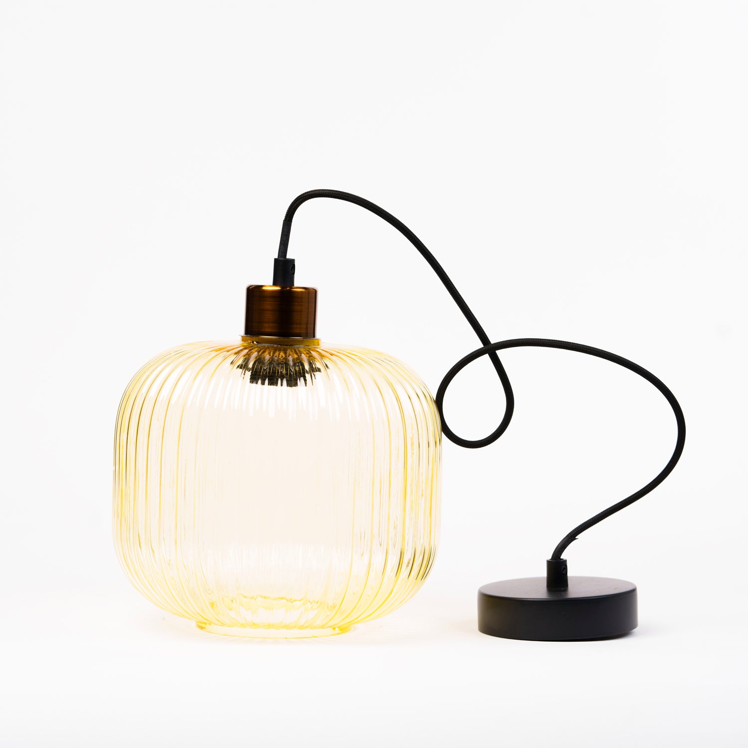 Lampadario 1 paralume in vetro, 21x18CM, colore ambra