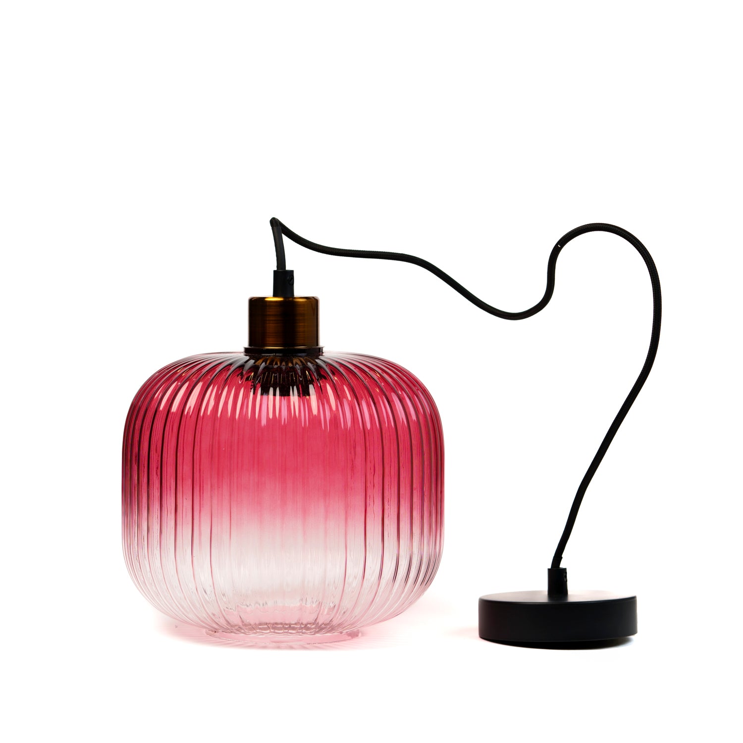 Lampadario 1 paralume in vetro, 21x18CM, colore rosa antico