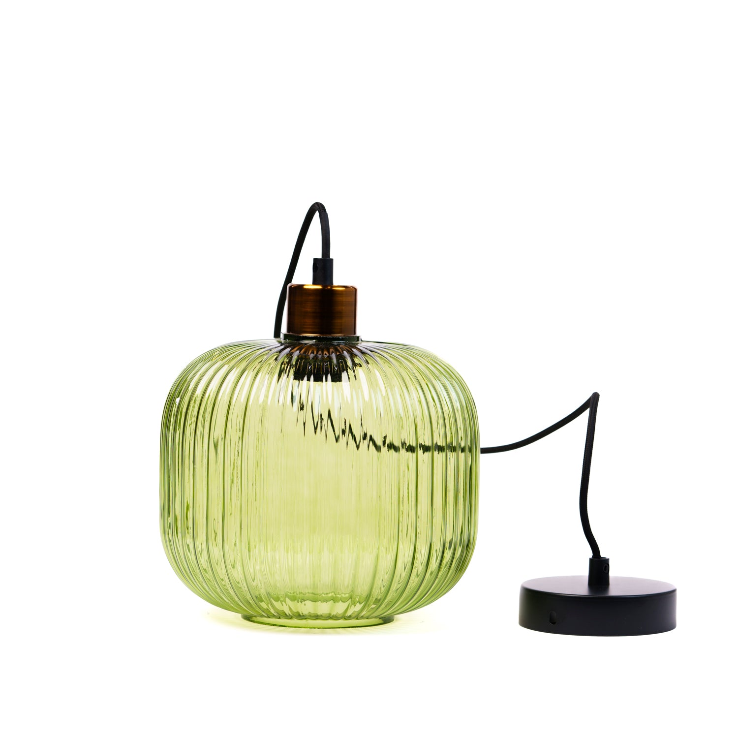 Lampadario 1 paralume in vetro, 21x18CM, colore verde