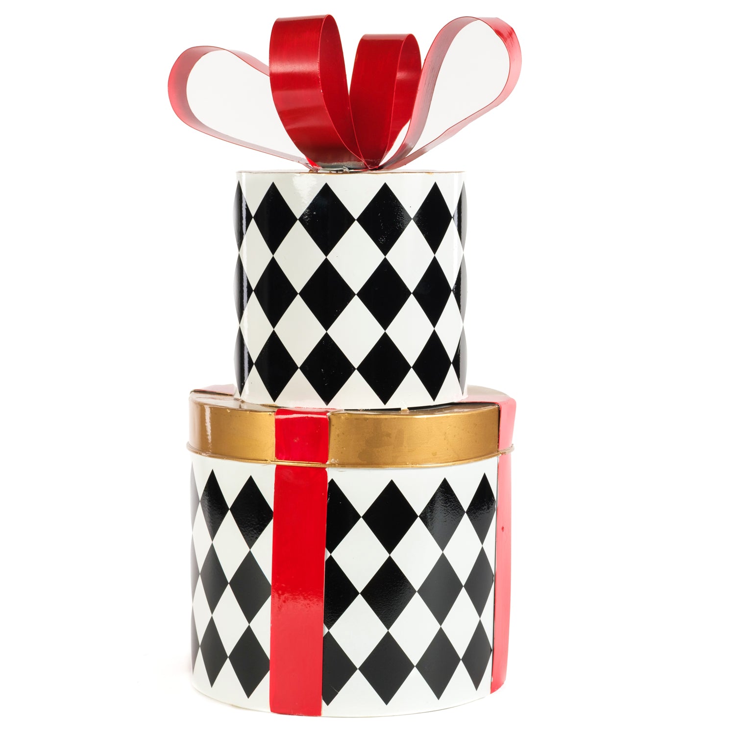 Pacchi in metallo con motivo a scacchi, 20X20X40CM