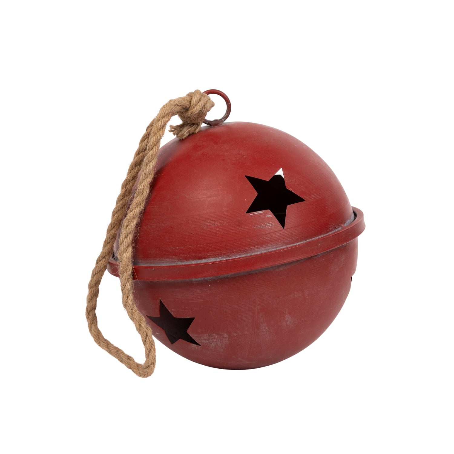 Sfera campanello in metallo rosso, 27X27CM