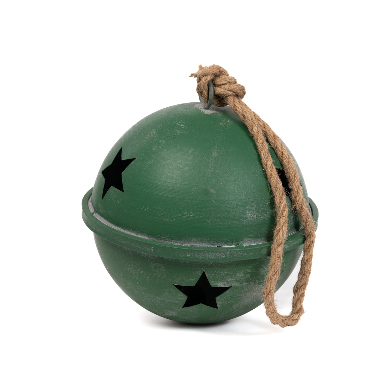 Sfera campanello in metallo verde, 27X27CM