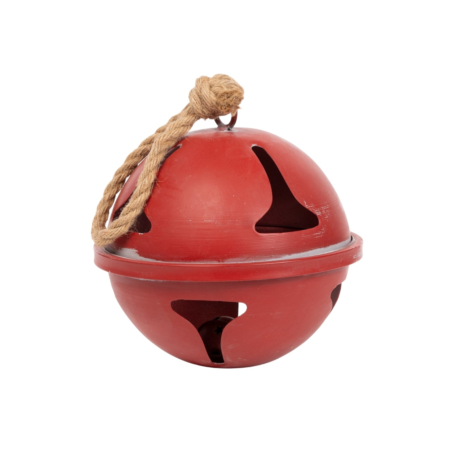 Sfera campanello in metallo rosso, 23X23CM