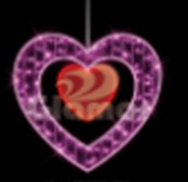 Cuore luminoso in 2D, 70X65CM