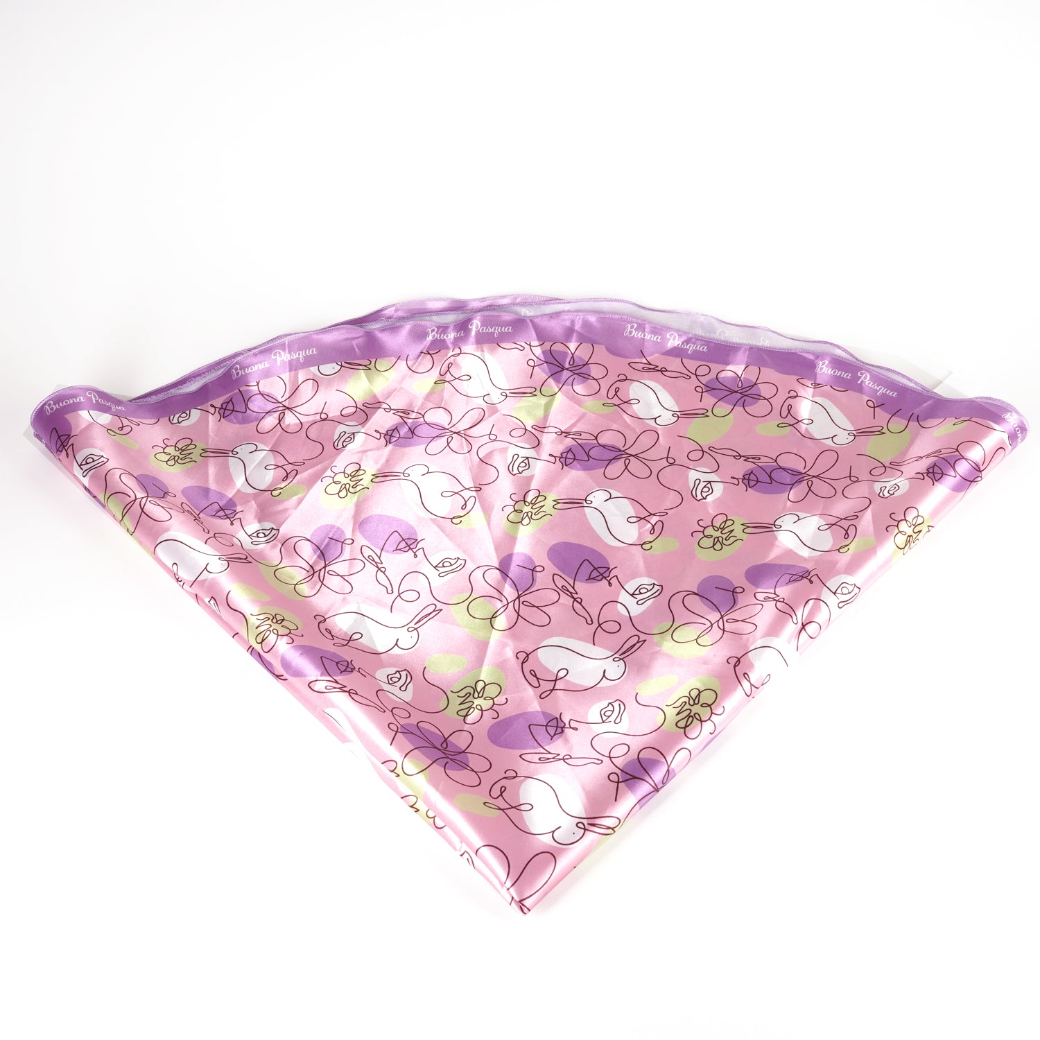 Tessuto per uova di pasqua e colombe 100cm, fantasia Sinuosa Glicine e Rosa