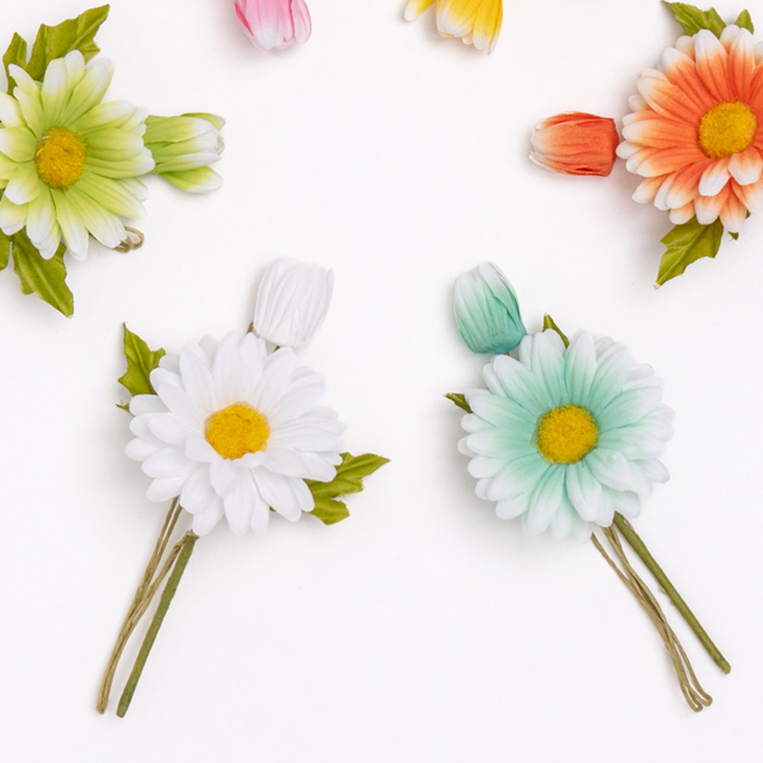 Pick Gerbera e bocciolo, fiori per uova di pasqua, decorazioni, confezionamento