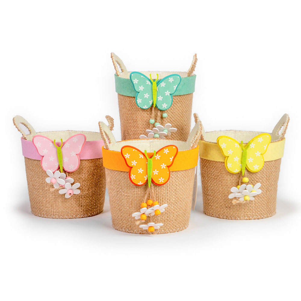 Vasetto in feltro e juta con farfalla per Pasqua, confezioni pasquali — De  Luca Collection