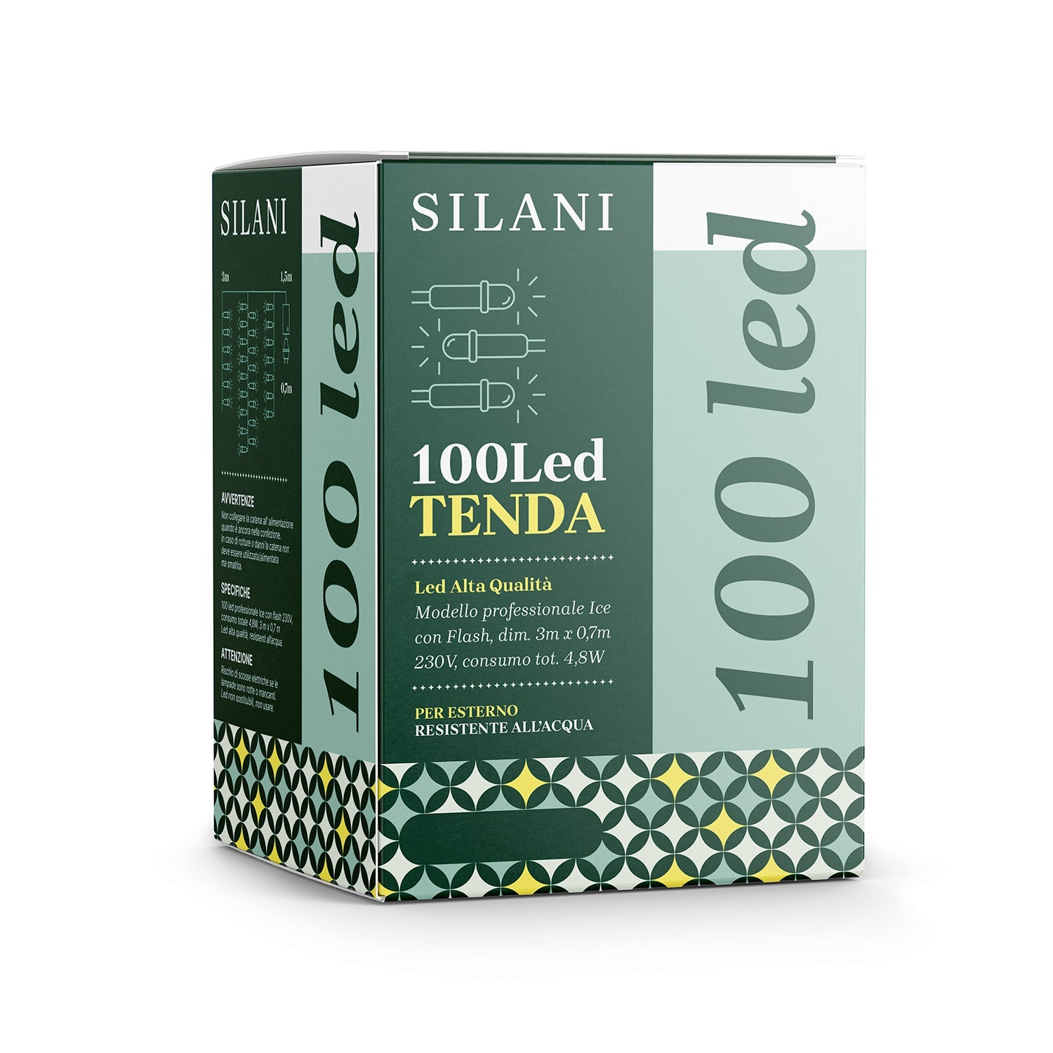 Tenda luminosa calda 100 LED 3 X H 0,7 m con flash professionale Default Title