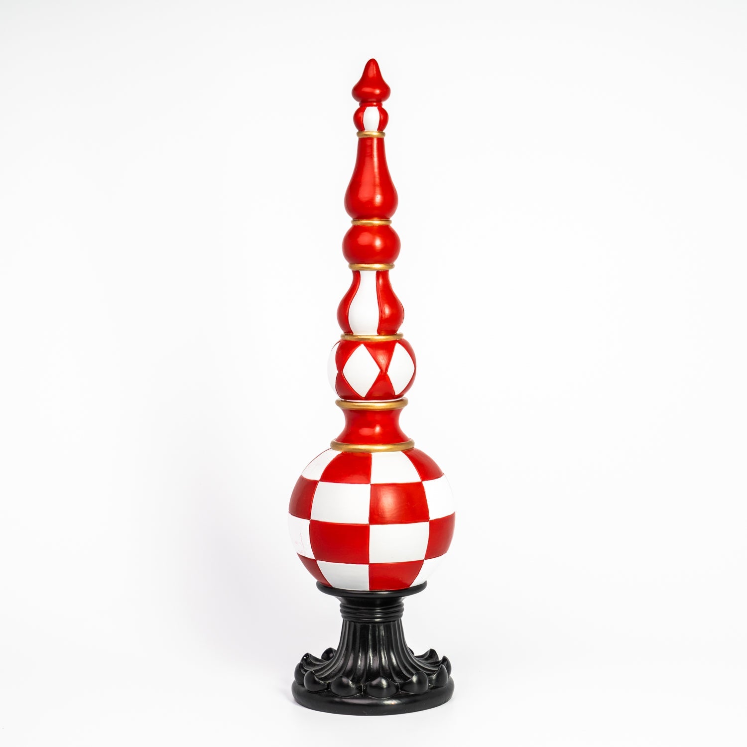 Obelisco Scacchi Bianco Rosso 47CM