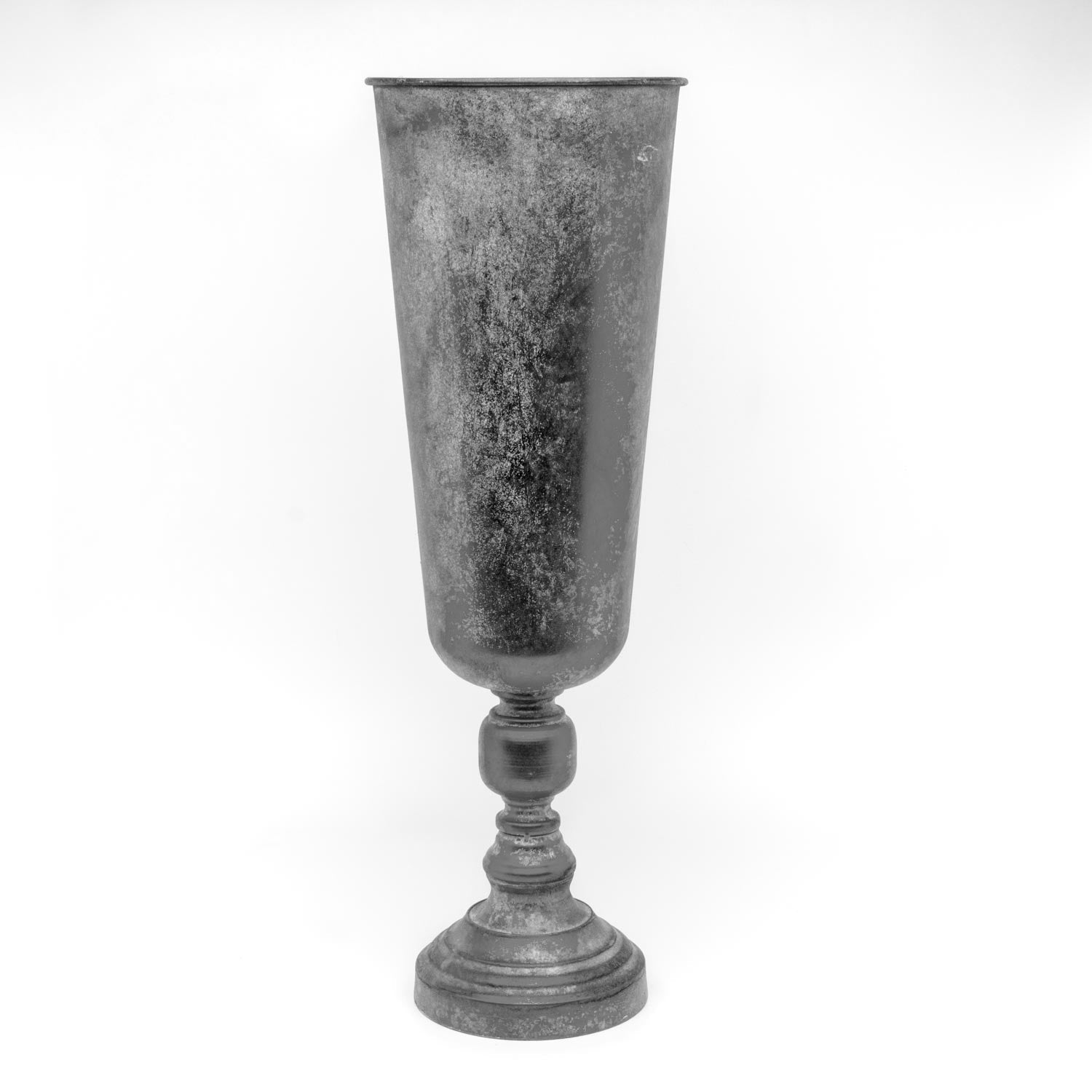 Vaso Argento 20,6X63CM in stile vintage ,con base larga per una maggiore stabilità, ideali per eventi, allestimenti, composizioni, hotel, casa. In vendita sullo shop di Silani.