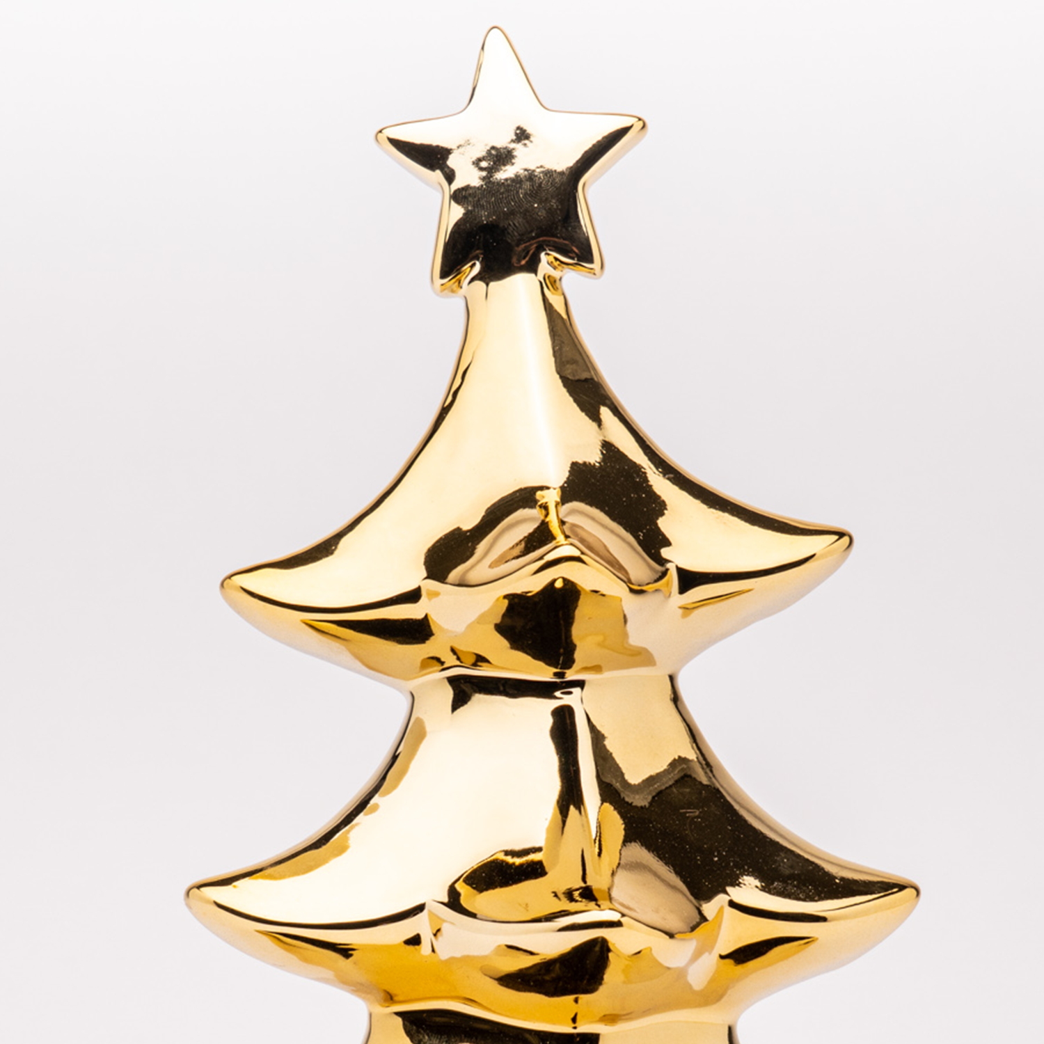 Albero di Natale colore oro con stella 15X15X26CM, decorazione natalizia, idea regalo