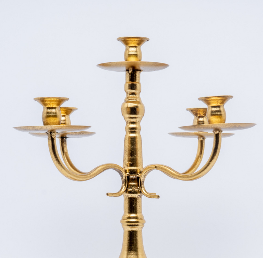 CANDELABRO RETRO' 5BRACCI ORO 39X45 Default Title