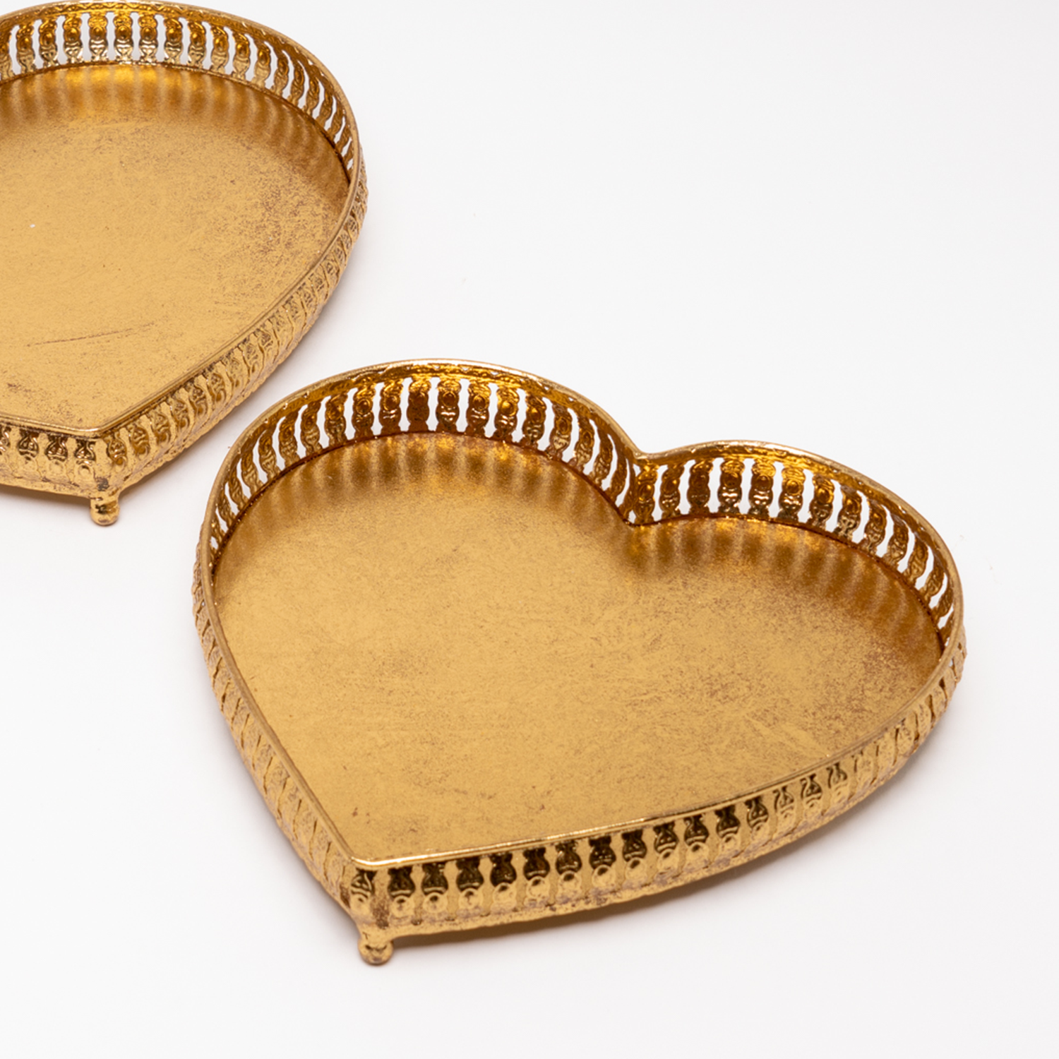 Set 2 Vassoi Oro Cuore 28X26CM